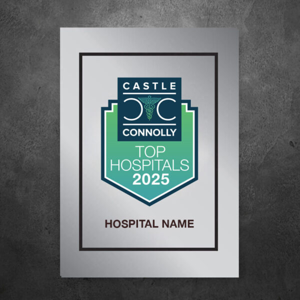 Top Hospitals Brushed Metal Plaque